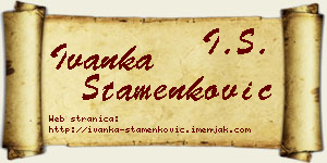 Ivanka Stamenković vizit kartica